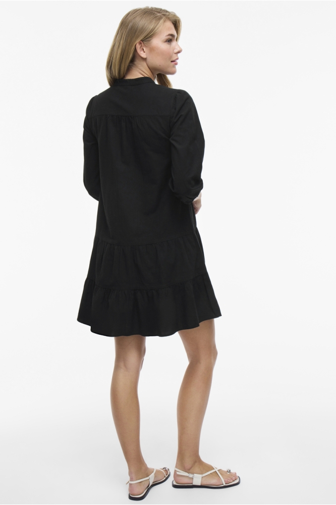 VIPETRA V-NECK 3/4 SHORT DRESS/TES 14109524 BLACK BEAUTY